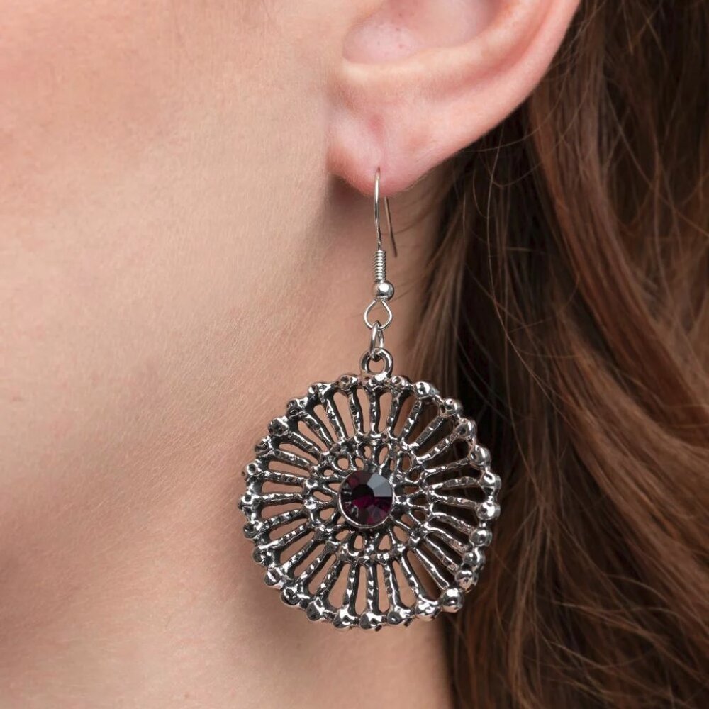 Paparazzi Jewelry Accessories - Tangible Twinkle - Purple Earrings - Vintage